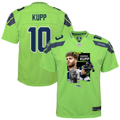 Cooper Kupp 10 Seattle Seahawks Super Bowl LX Dominant Playmaker YOUTH Game Jersey – Green