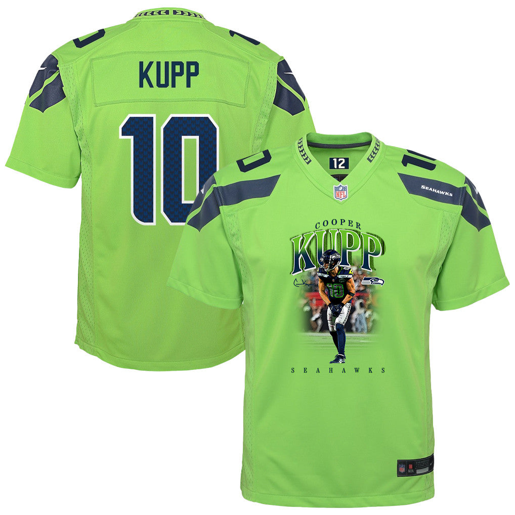 Cooper Kupp 10 Seattle Seahawks Super Bowl LX High-Impact Performer YOUTH Jersey – Green