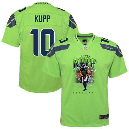 Cooper Kupp 10 Seattle Seahawks Super Bowl LX High-Impact Performer YOUTH Jersey – Green