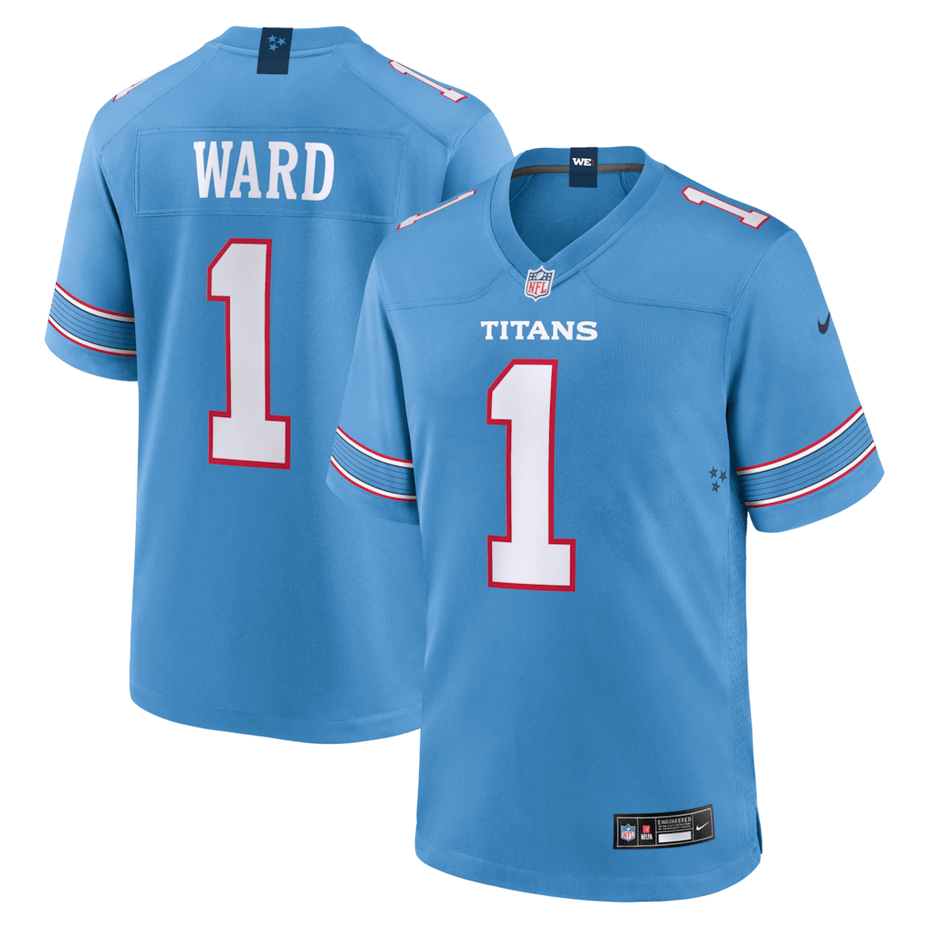 Cameron Ward 1 Tennessee Titans Game Jersey - Light Blue