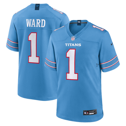 Cameron Ward 1 Tennessee Titans Game Jersey - Light Blue