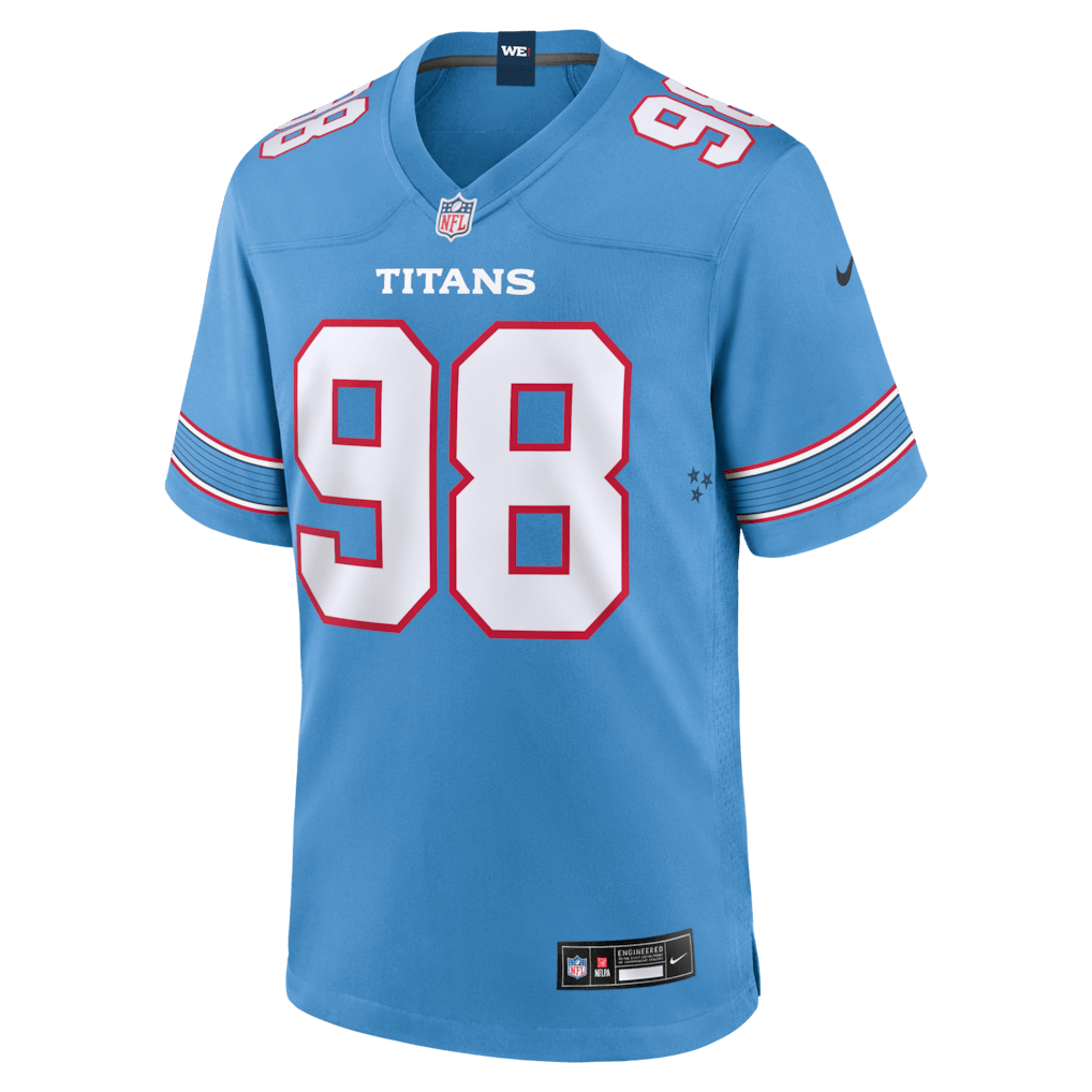 Jeffery Simmons 98 Tennessee Titans Game Jersey - Light Blue