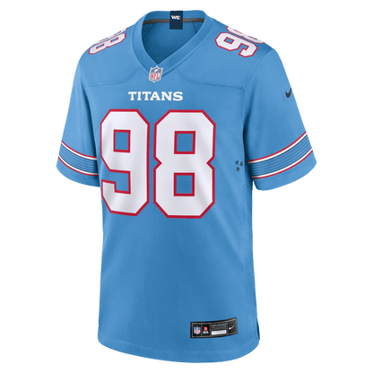 Jeffery Simmons 98 Tennessee Titans Game Jersey - Light Blue