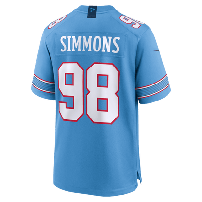 Jeffery Simmons 98 Tennessee Titans Game Jersey - Light Blue