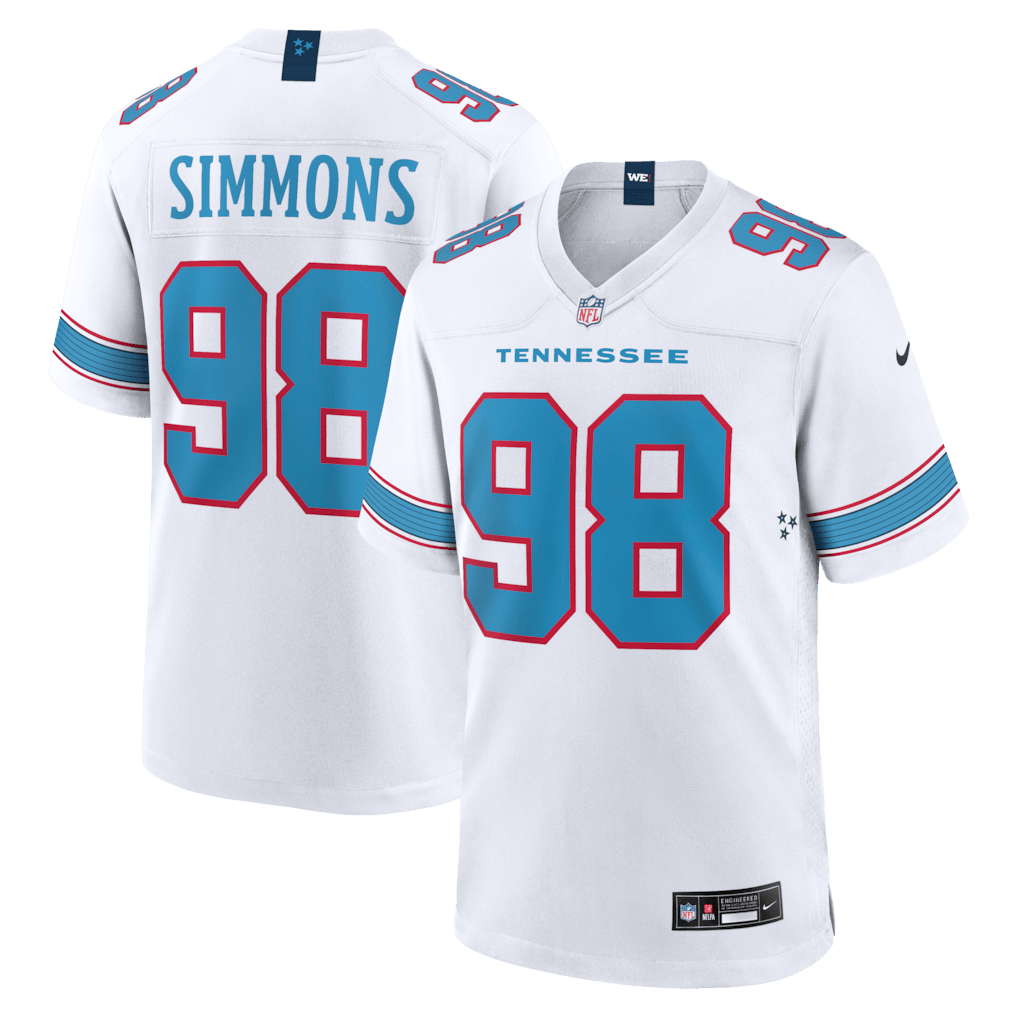 Jeffery Simmons 98 Tennessee Titans Game Jersey - White