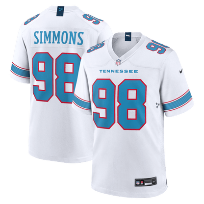 Jeffery Simmons 98 Tennessee Titans Game Jersey - White