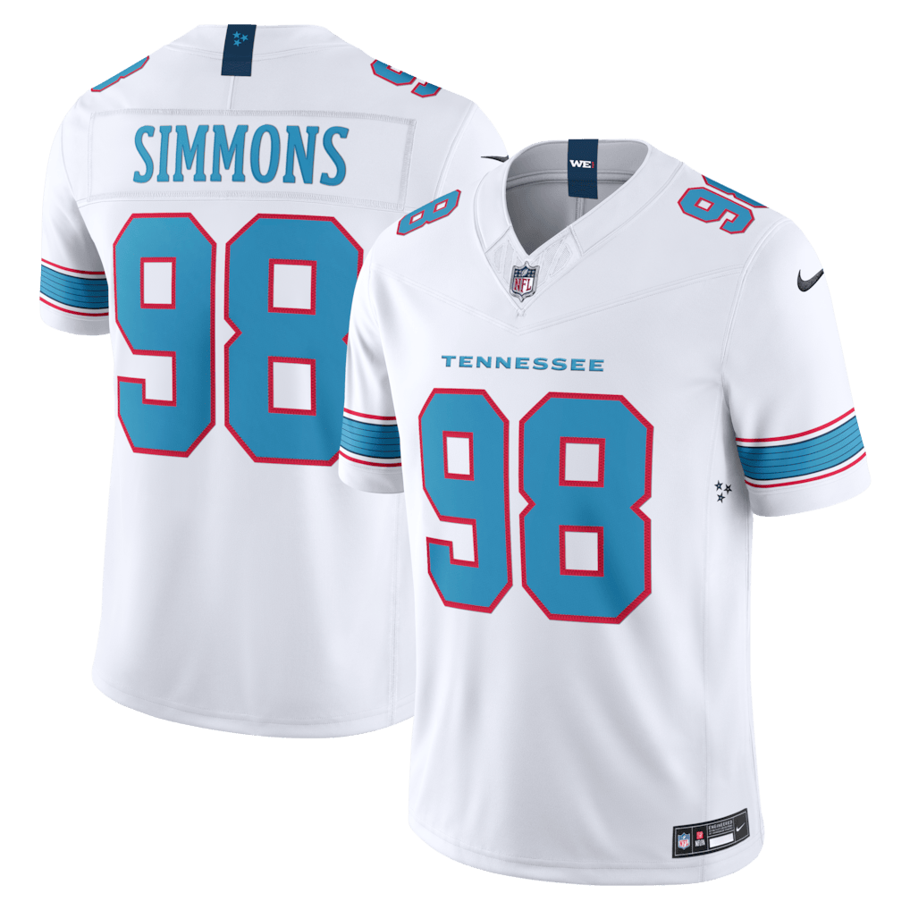 Jeffery Simmons 98 Tennessee Titans Vapor F.U.S.E. Jersey - White