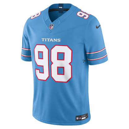 Jeffery Simmons 98 Tennessee Titans Vapor F.U.S.E. Jersey - Light Blue