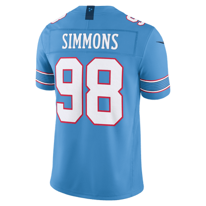 Jeffery Simmons 98 Tennessee Titans Vapor F.U.S.E. Jersey - Light Blue