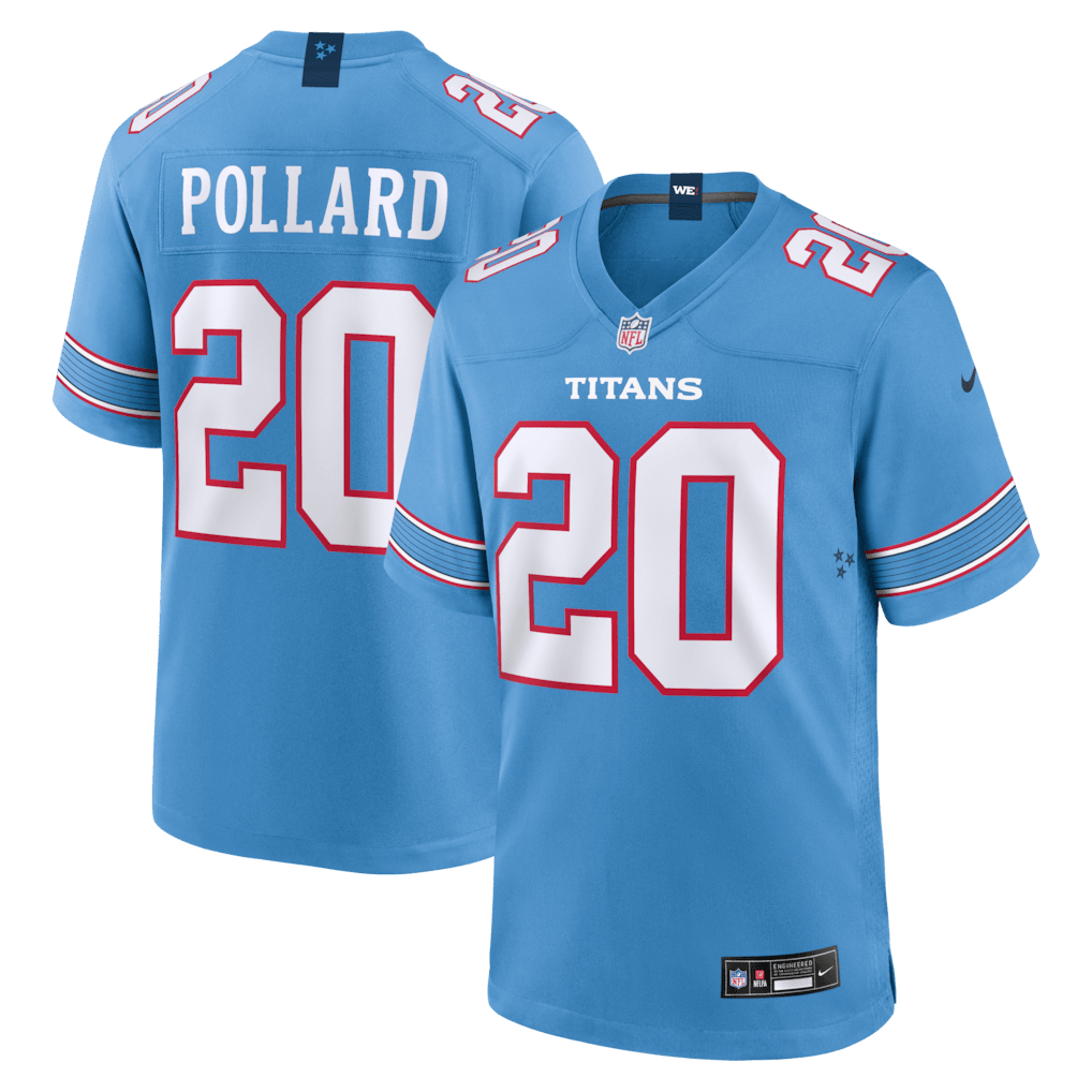 Tony Pollard 20 Tennessee Titans Game Jersey - - Light Blue