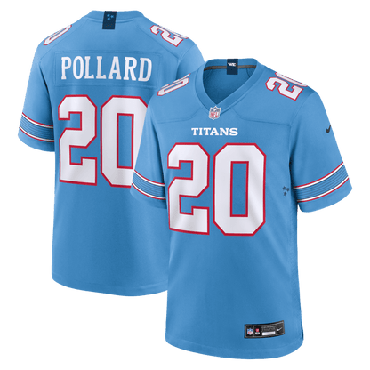 Tony Pollard 20 Tennessee Titans Game Jersey - - Light Blue