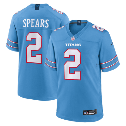 Tyjae Spears 2 Tennessee Titans Game Jersey - - Light Blue