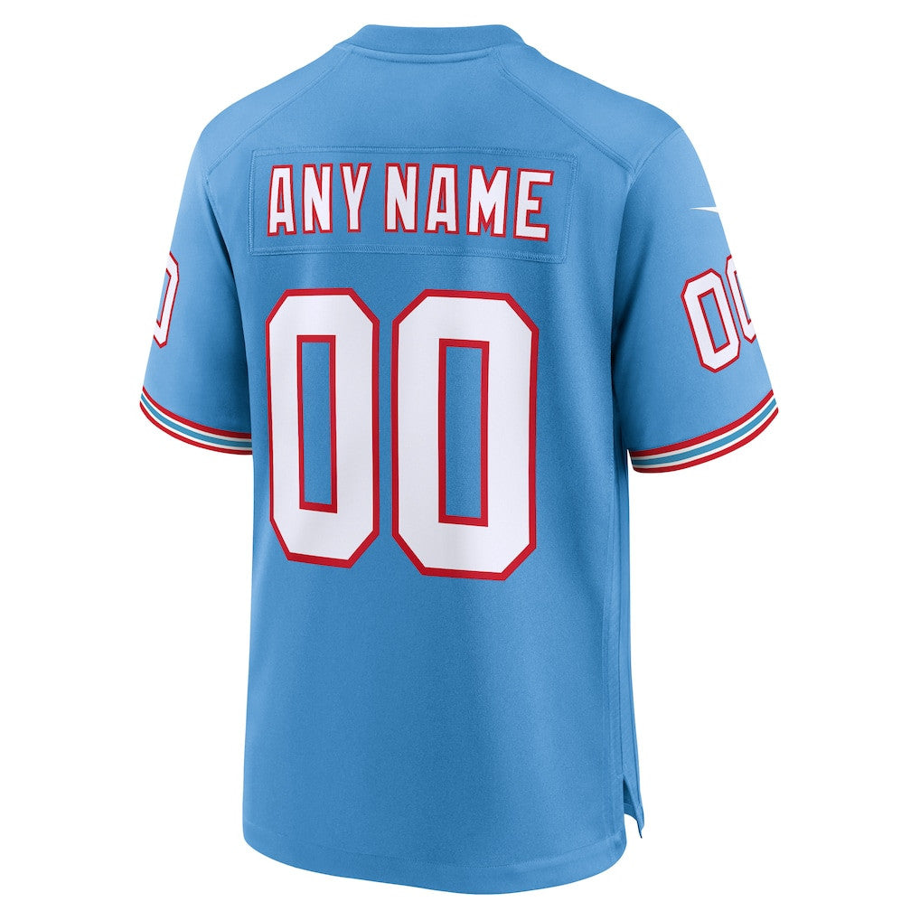 Tennessee Titans Oilers Throwback Custom Game Jersey - Light Blue