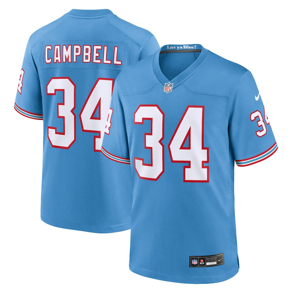 Earl Campbell 34 Tennessee Titans Retired Alternate Game Jersey - Light Blue