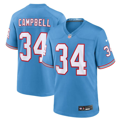 Earl Campbell 34 Tennessee Titans Retired Alternate Game Jersey - Light Blue