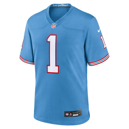 Warren Moon 1 Tennessee Titans Retired Alternate Game Jersey - Light Blue
