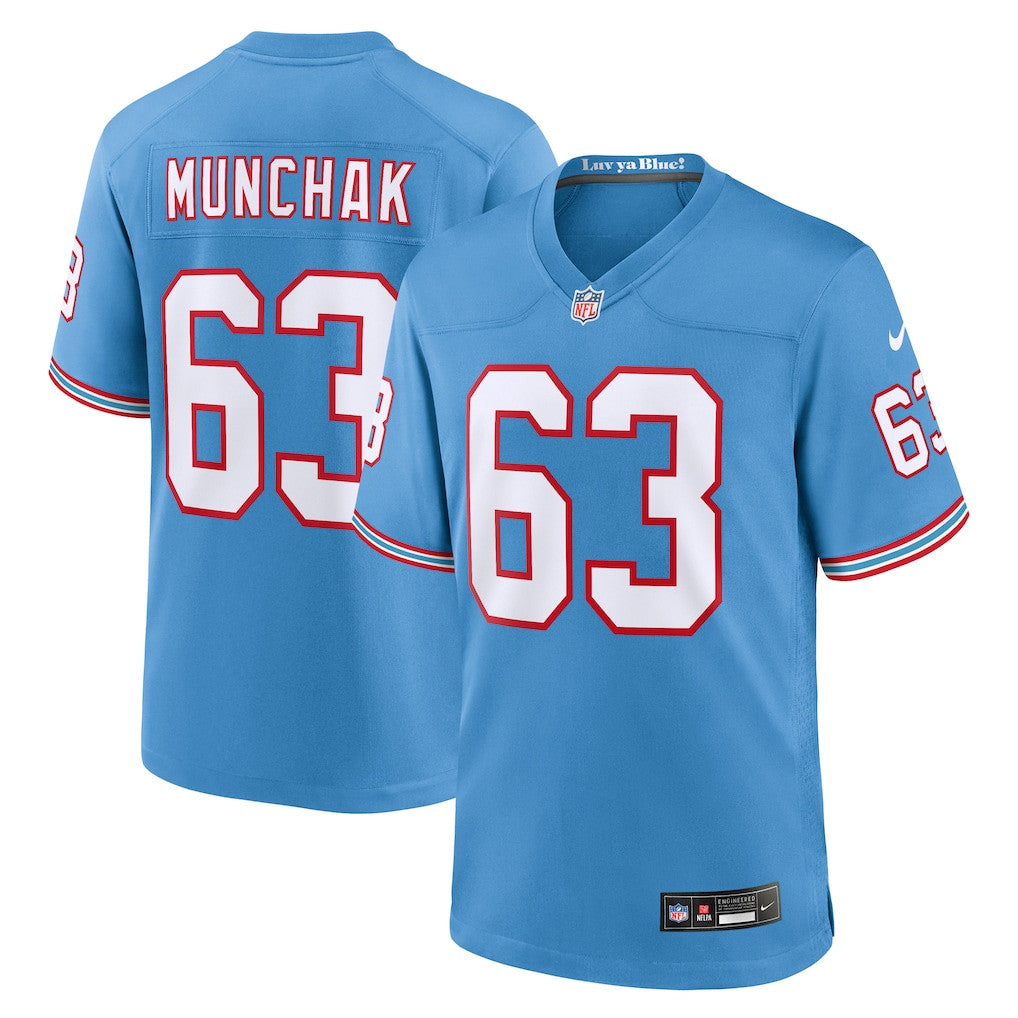 Mike Munchak 63 Tennessee Titans Retired Alternate Game Jersey - Light Blue