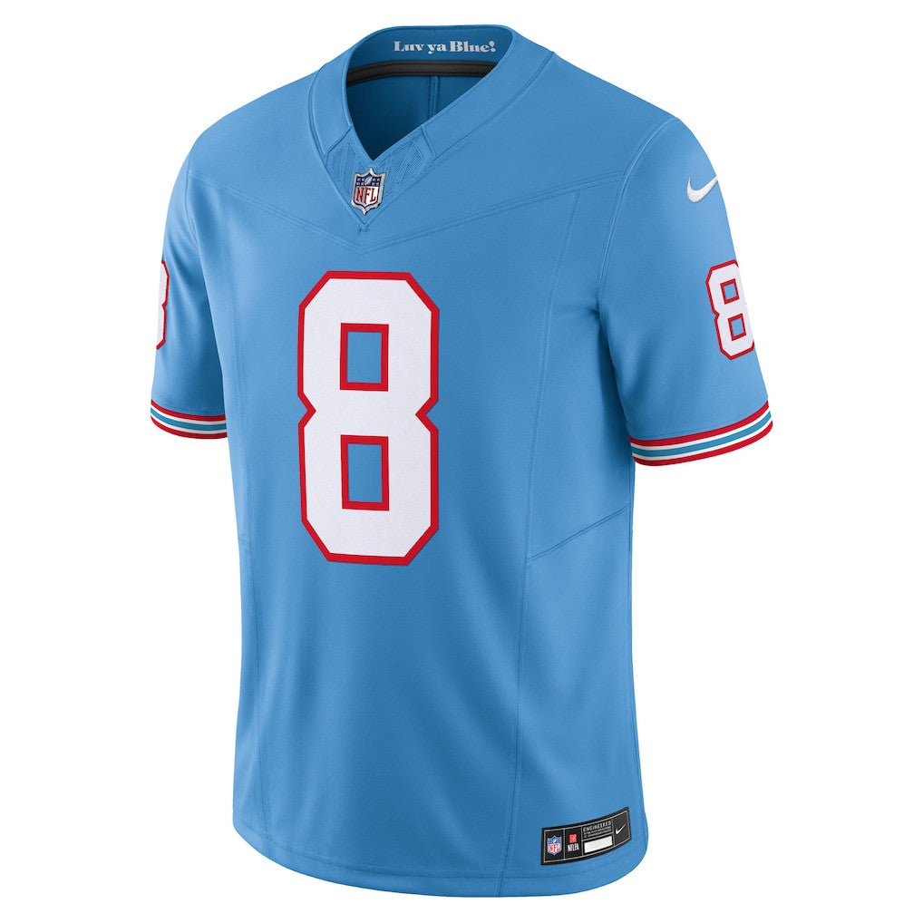 Will Levis 8 Tennessee Titans Retired Alternate Game Jersey - Light Blue
