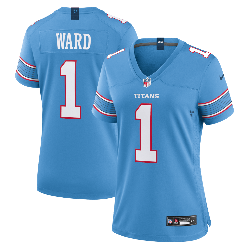 Cameron Ward 1 Tennessee Titans Women's Game Jersey - Light Blue