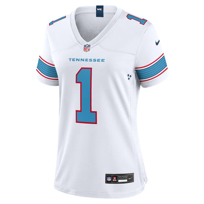 Cameron Ward 1 Tennessee Titans Women's Game Jersey - White