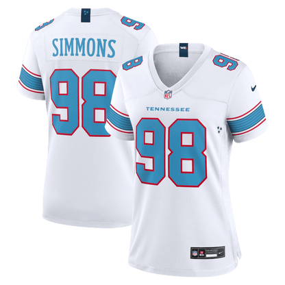Jeffery Simmons 98 Tennessee Titans Women's Game Jersey - White