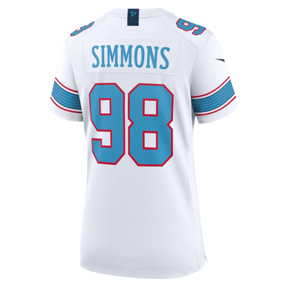Jeffery Simmons 98 Tennessee Titans Women's Game Jersey - White