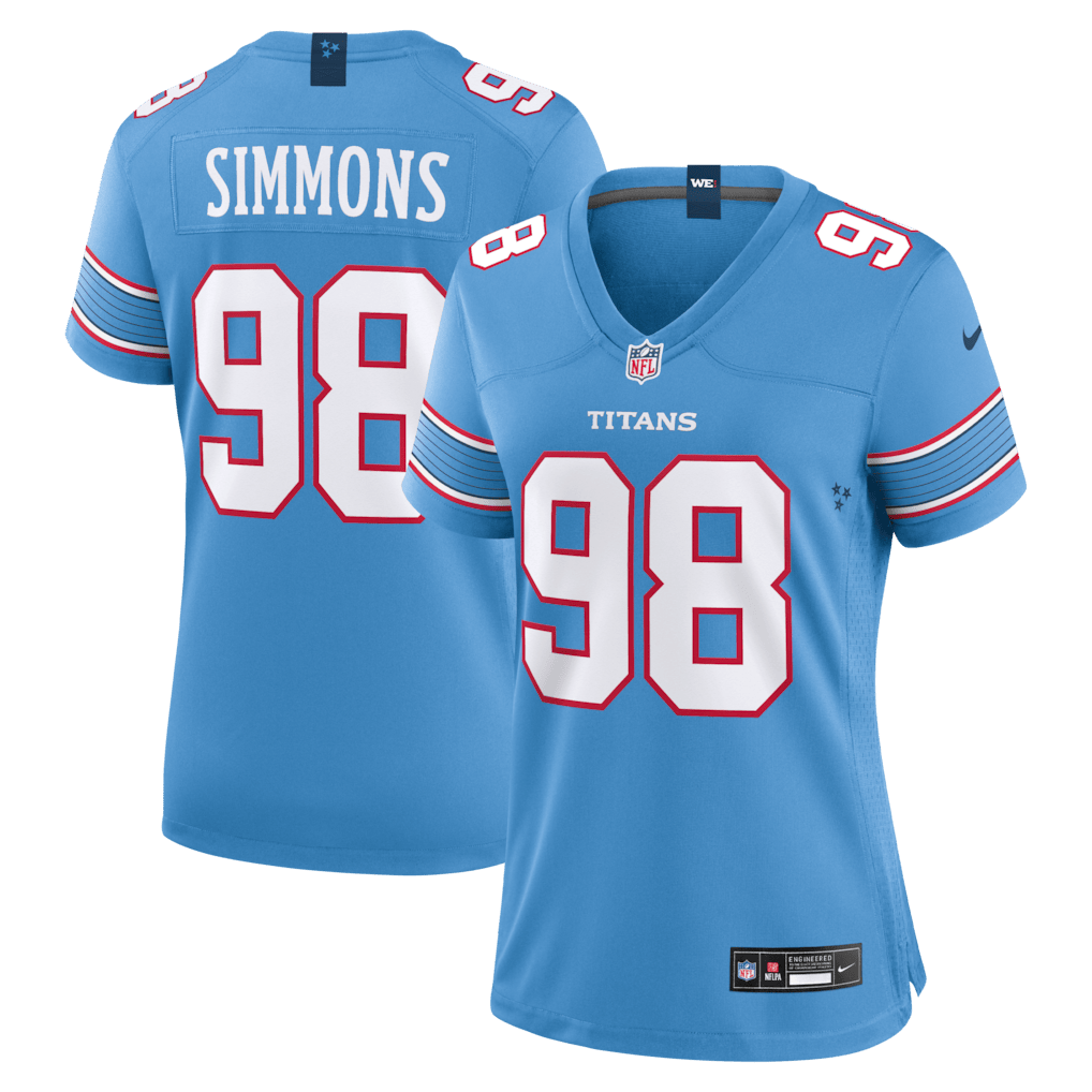 Jeffery Simmons 98 Tennessee Titans Women's Game Jersey - Light Blue