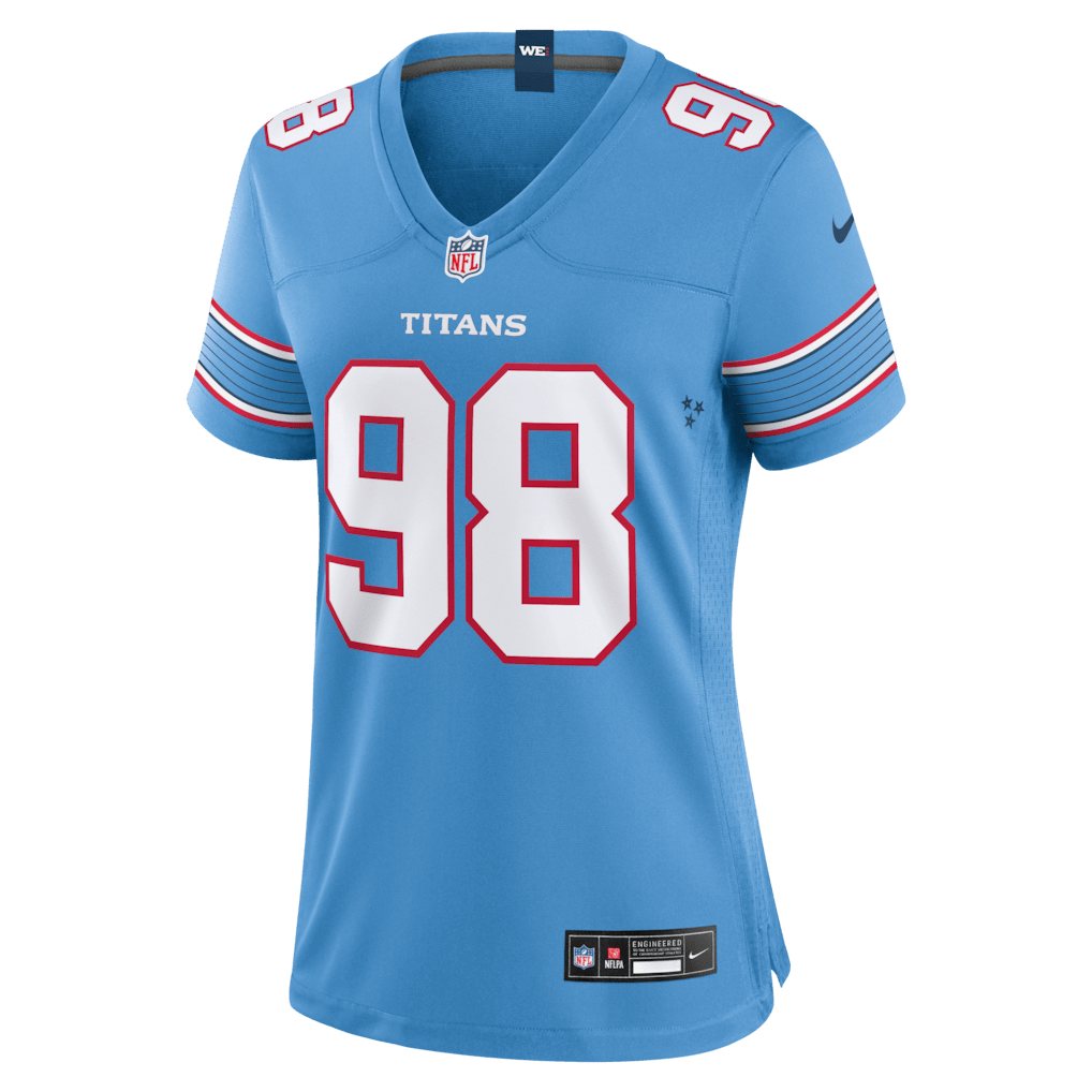 Jeffery Simmons 98 Tennessee Titans Women's Game Jersey - Light Blue