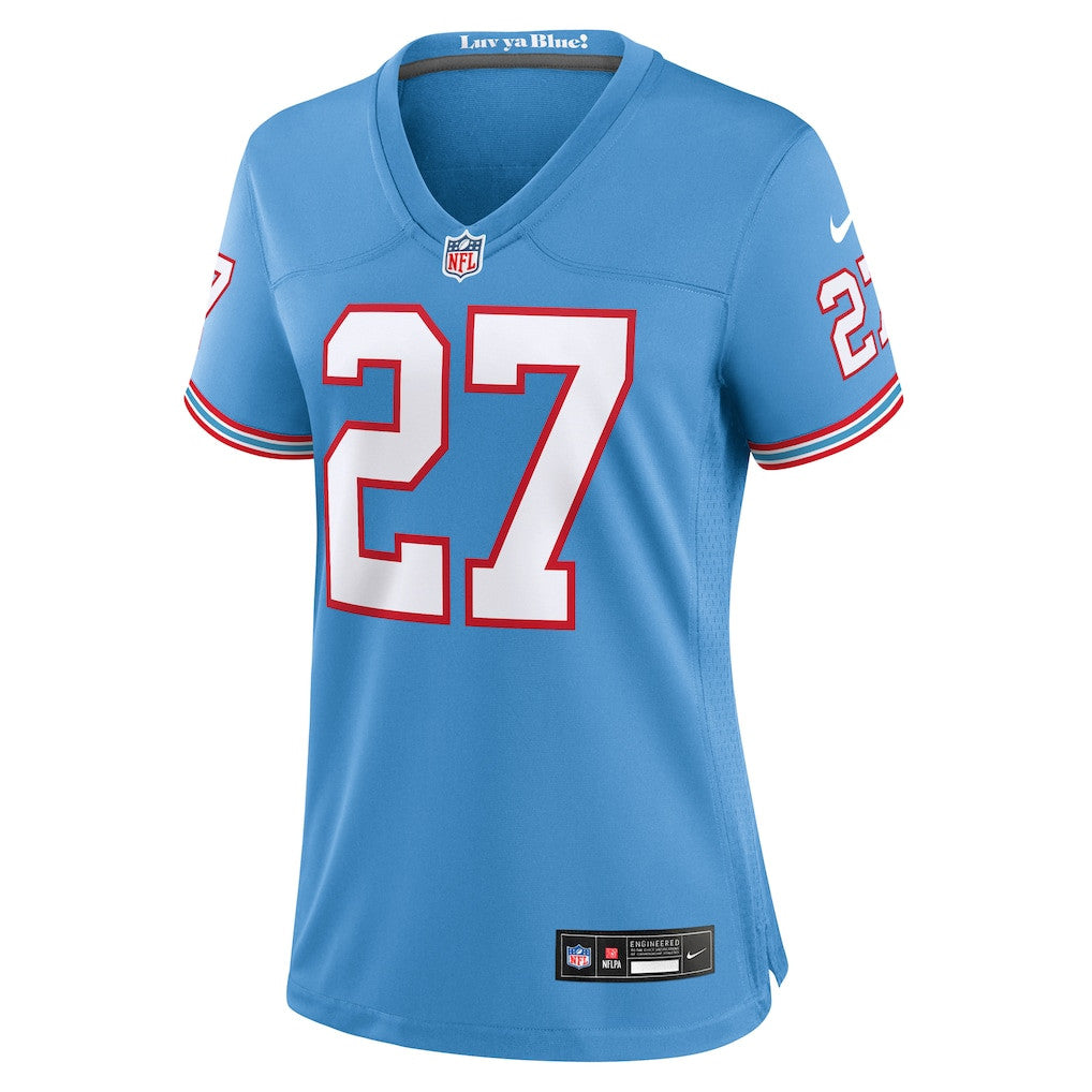 Eddie George 27 Tennessee Titans Women's Oilers Throwback Game Jersey - Light Blue