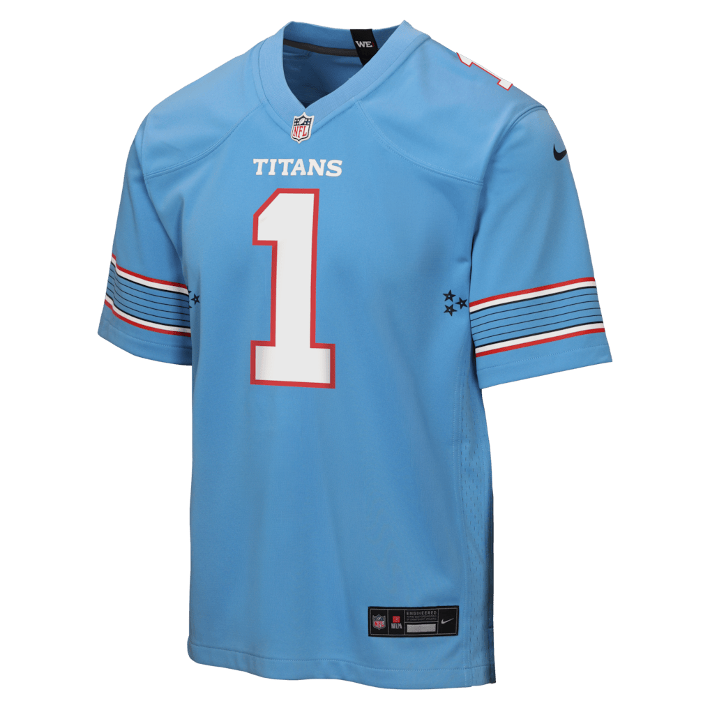 Cameron Ward 1 Tennessee Titans Youth Game Jersey - Light Blue