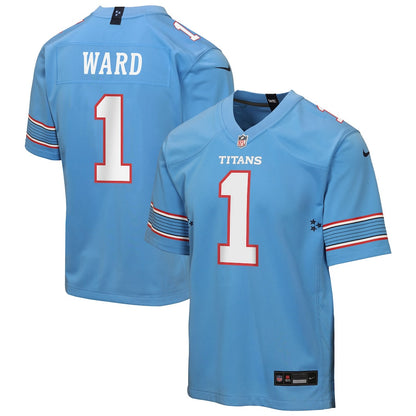 Cameron Ward 1 Tennessee Titans Youth Game Jersey - Light Blue