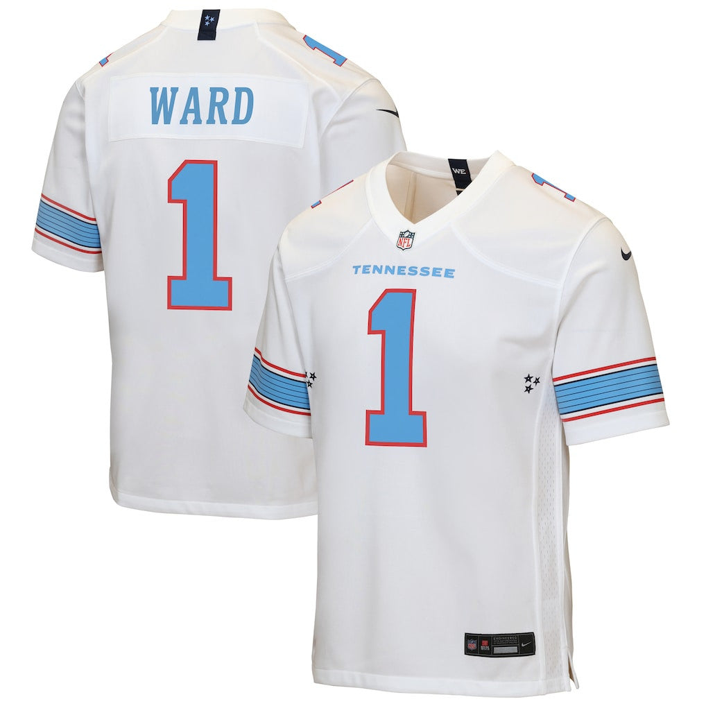 Cameron Ward 1 Tennessee Titans Youth Game Jersey - White
