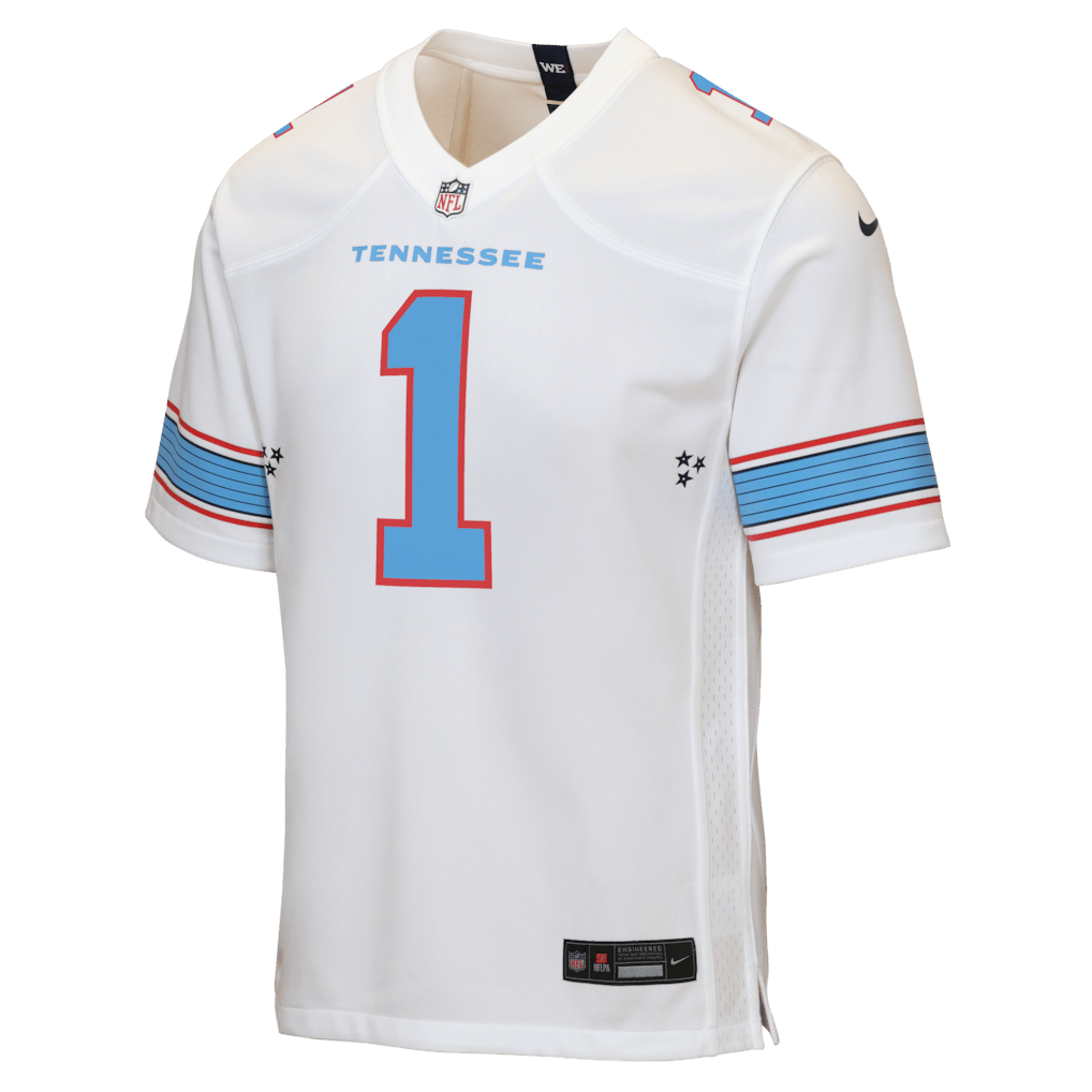 Cameron Ward 1 Tennessee Titans Youth Game Jersey - White