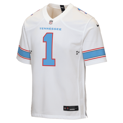 Cameron Ward 1 Tennessee Titans Youth Game Jersey - White