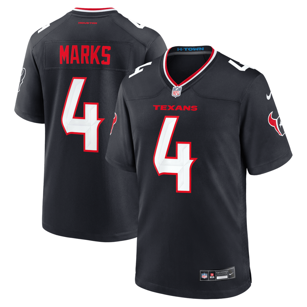 Woody Marks 4 Houston Texans Team Game Men Jersey - Navy