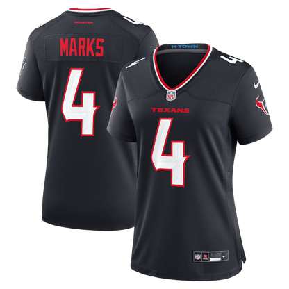 Woody Marks 4 Houston Texans Women's Team Game Jersey - Navy