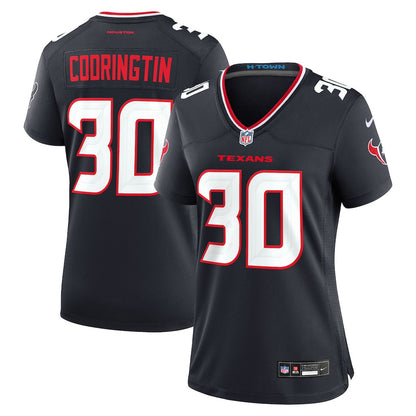 Brandon Codrington 30 Houston Texans Women's Team Game Jersey - Navy