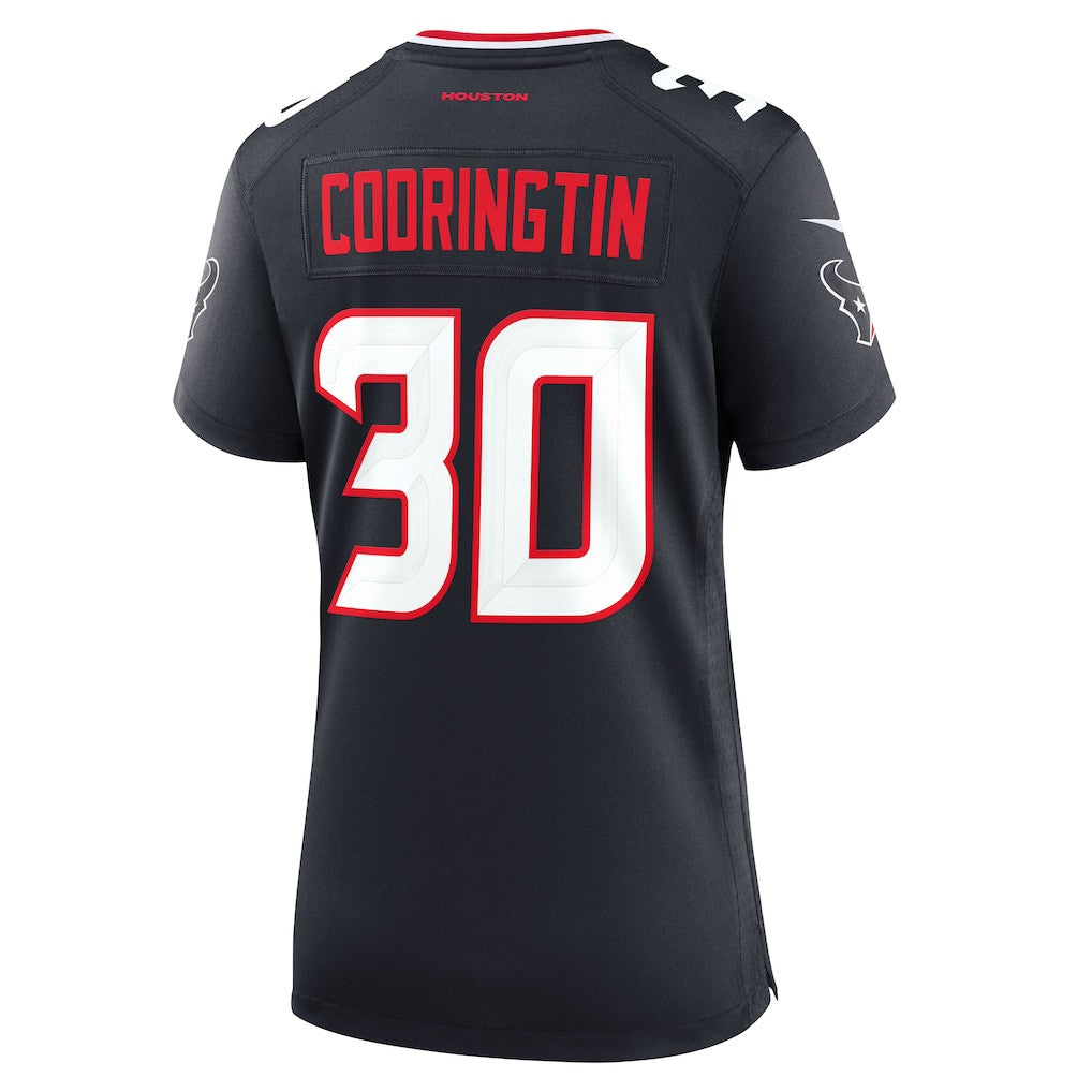 Brandon Codrington 30 Houston Texans Women's Team Game Jersey - Navy