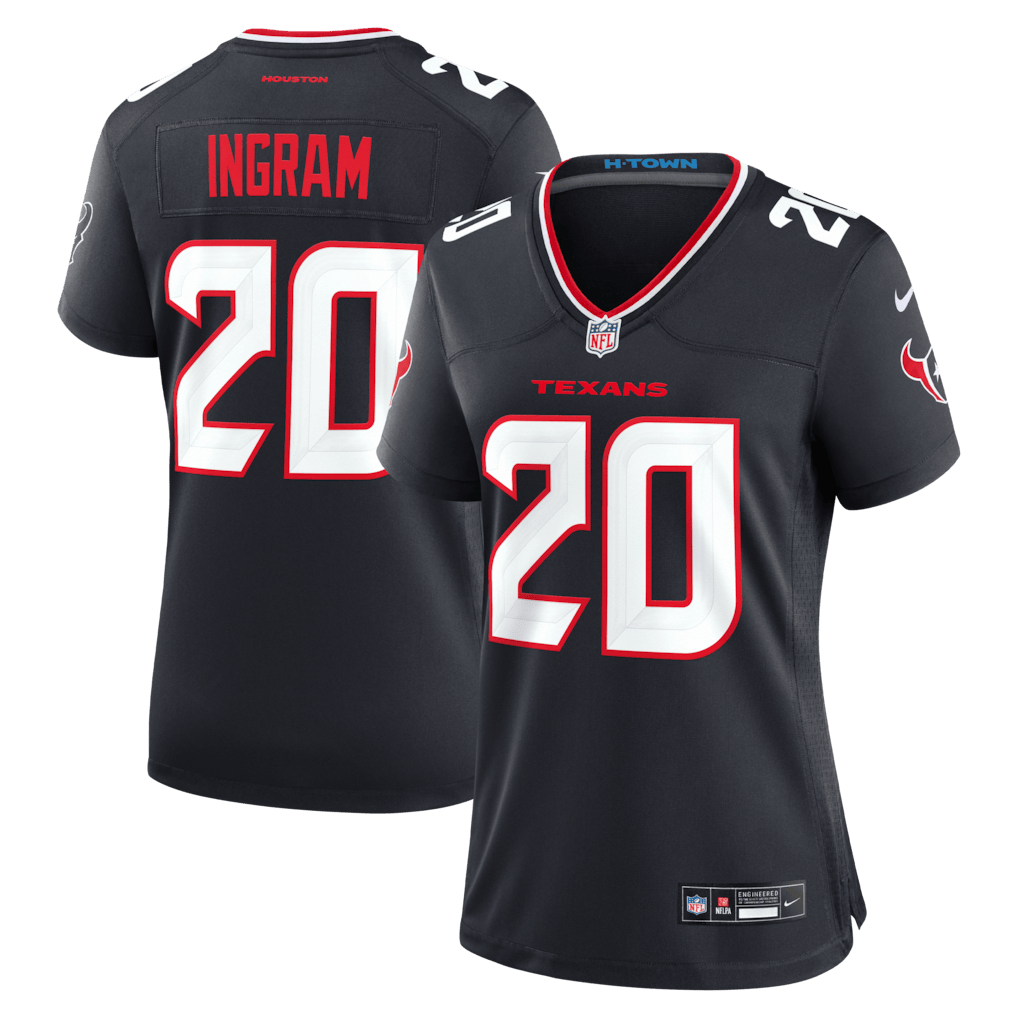Ja'Marcus Ingram 20 Houston Texans Women's Team Game Jersey - Navy
