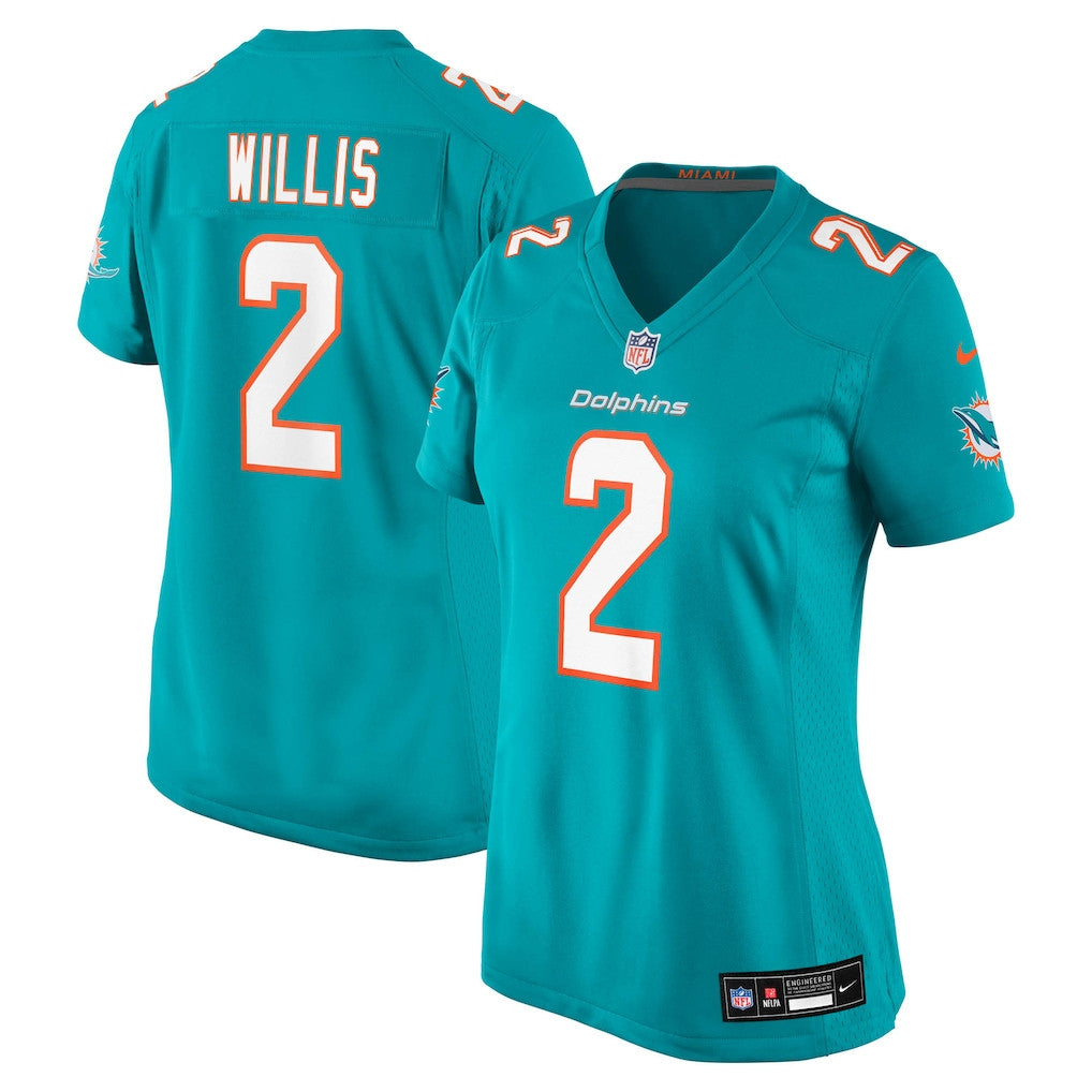 Malik Willis 2 Miami Dolphins Women's Game Jersey - Aqua