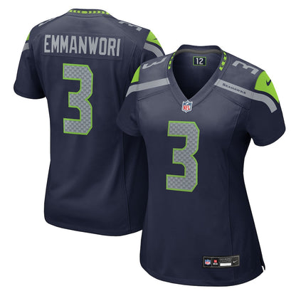 Nick Emmanwori 3 Seattle Seahawks Women's Team Game Jersey - College Navy