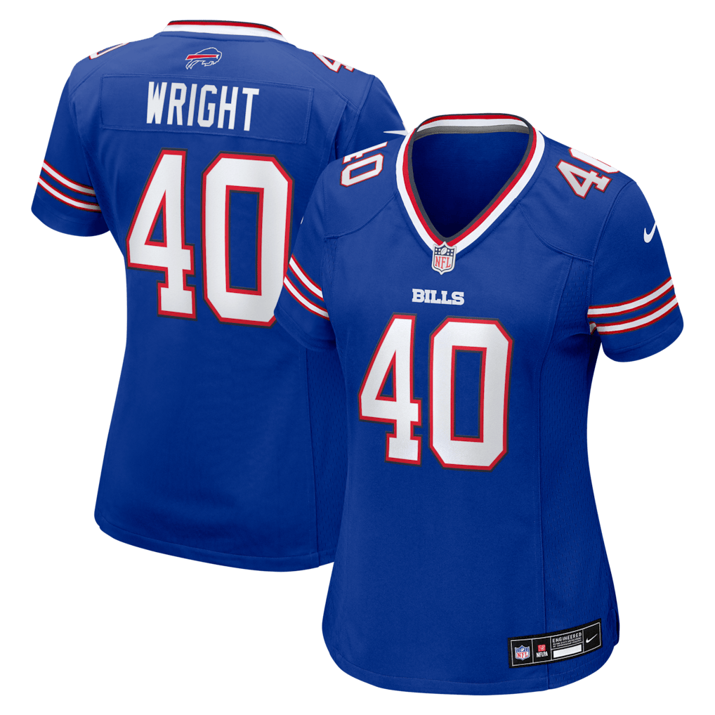 Matthew Wright 40 Buffalo Bills Women's Team Game Jersey - Royal