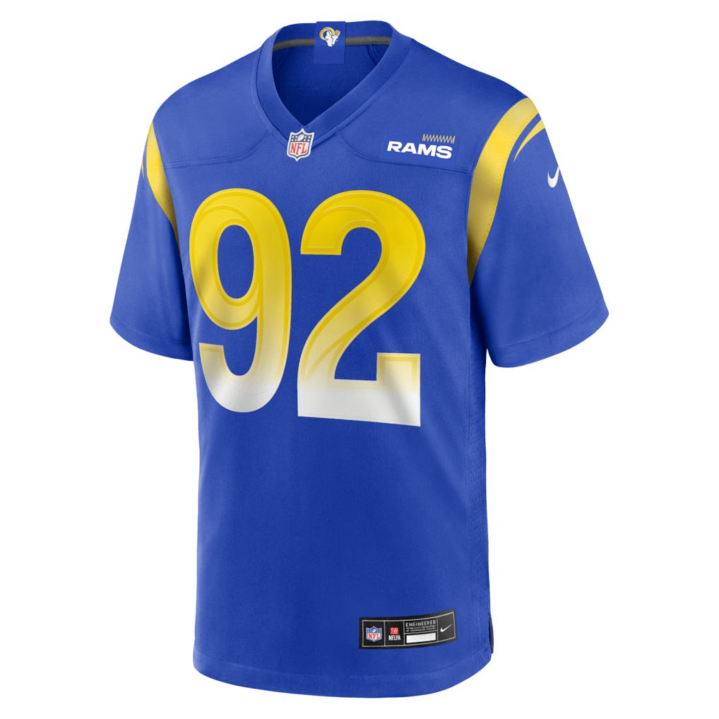 Harrison Mevis 92 Los Angeles Rams Team Game Men Jersey - Royal