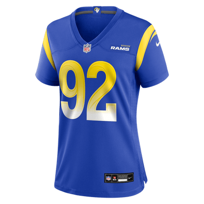 Harrison Mevis 92 Los Angeles Rams Women's Team Game Jersey - Royal