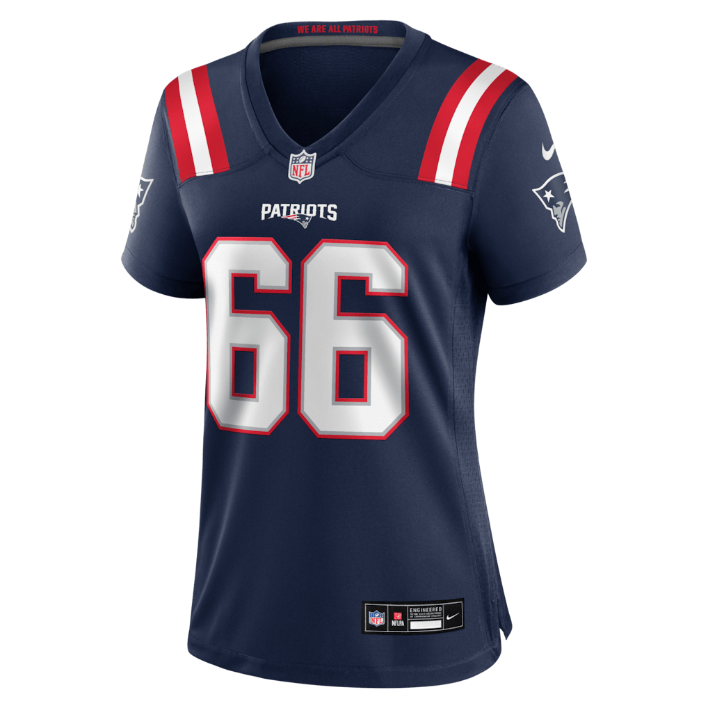 Will Campbell 66 New England Patriots Women's Team Game Jersey - Navy