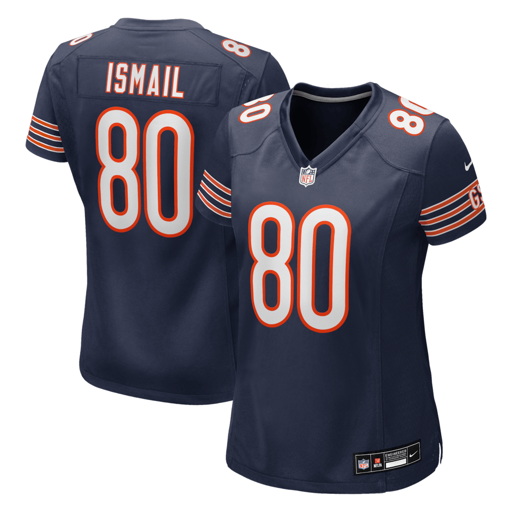 Qadir Ismail 80 Chicago Bears Women's Team Game Jersey - Navy