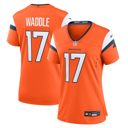 Jaylen Waddle 17 Denver Broncos Women's Game Jersey - Orange