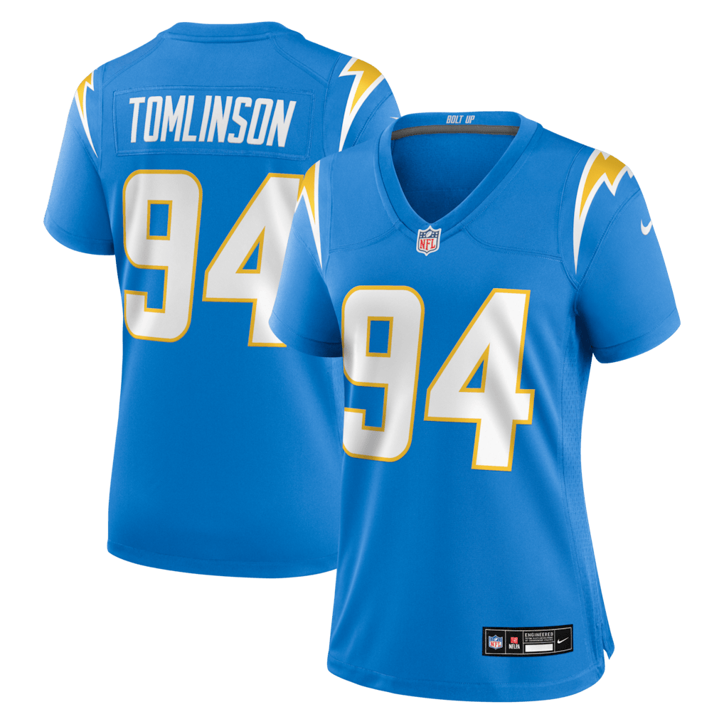 Dalvin Tomlinson 94 Los Angeles Chargers Women's Team Game Jersey - Powder Blue