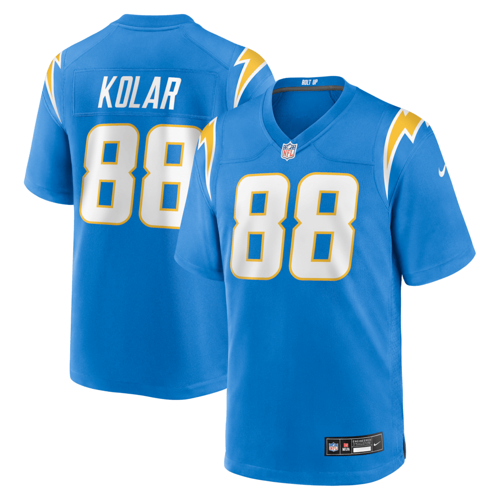 Charlie Kolar 88 Los Angeles Chargers Team Game Men Jersey - Powder Blue
