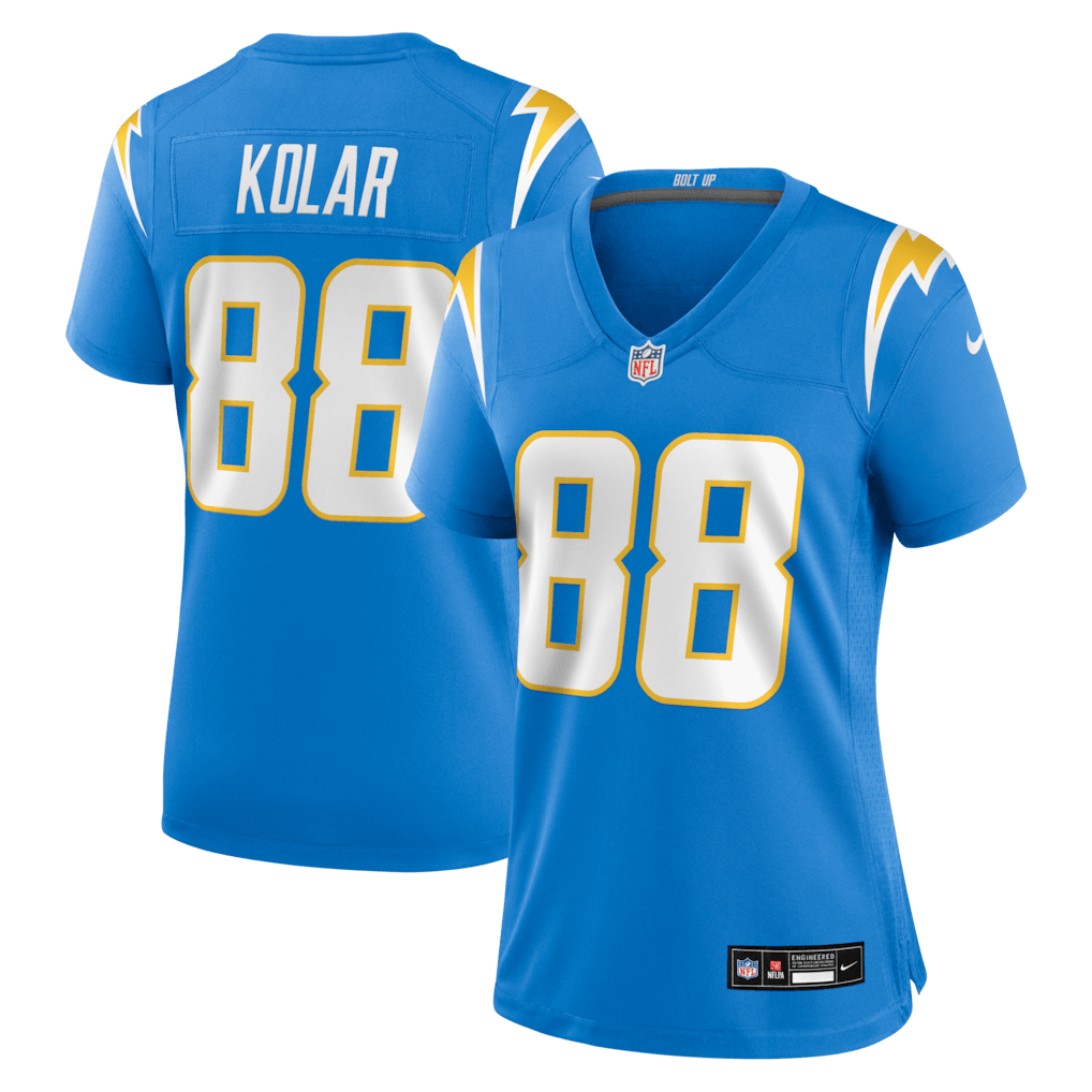 Charlie Kolar 88 Los Angeles Chargers Women's Team Game Jersey - Powder Blue